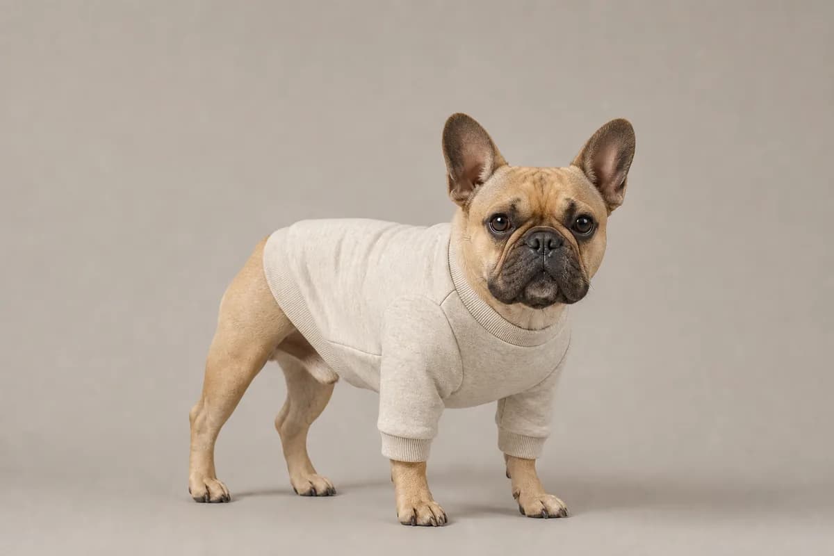 Dog wearing a crew-neck cotton pet sweatshirt